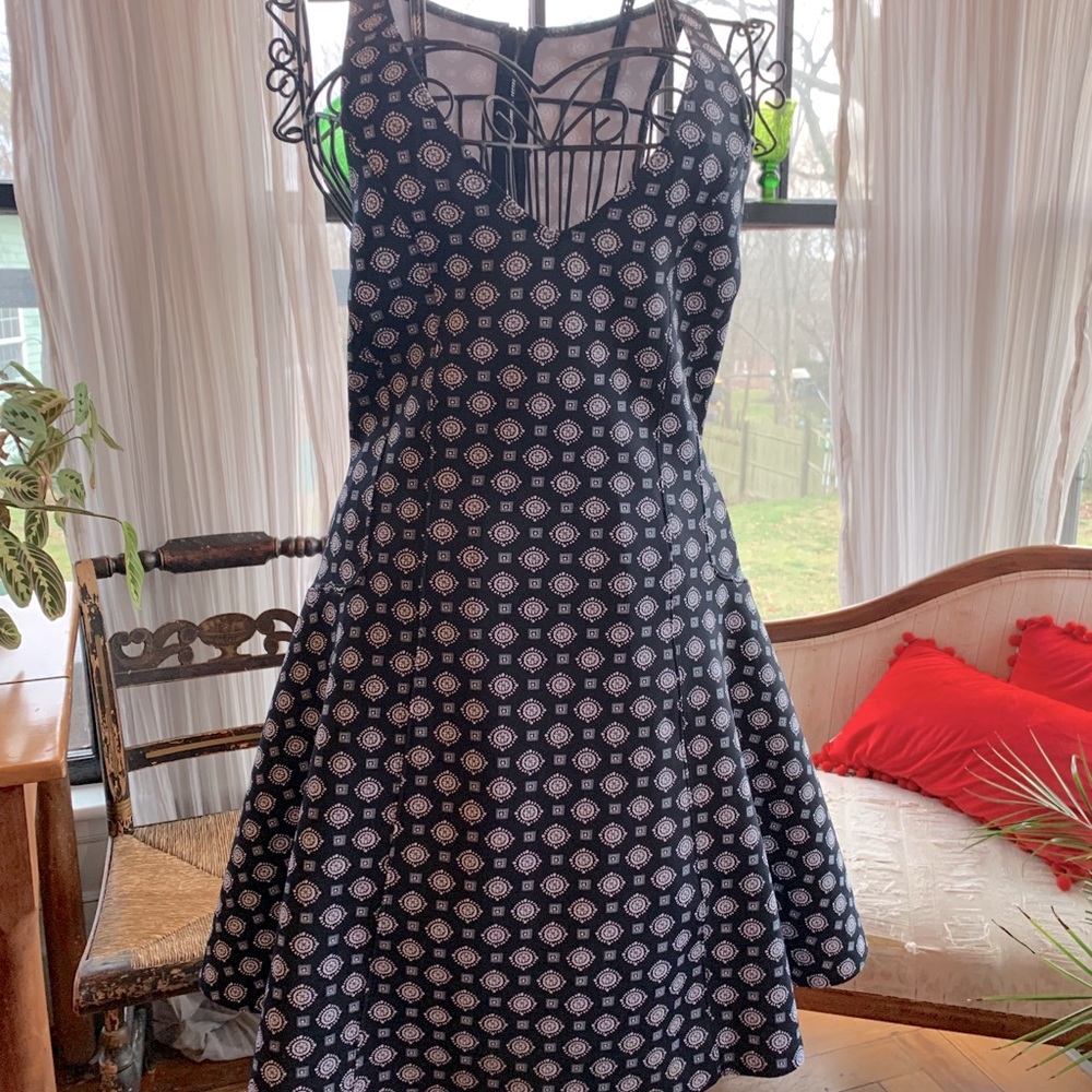 Anthropologie deep v neck skater dress